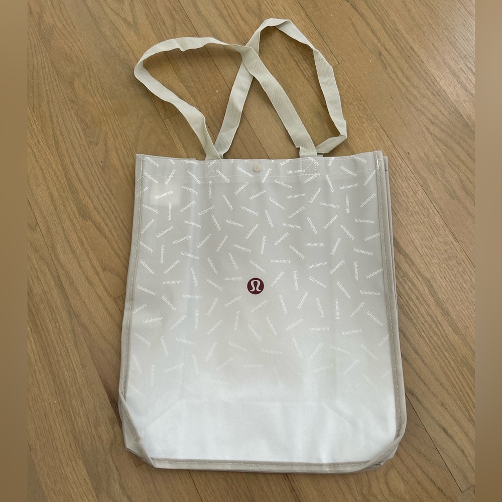 3 for $15! Large Lululemon Shopping Bag grey and white ombré logo Tote